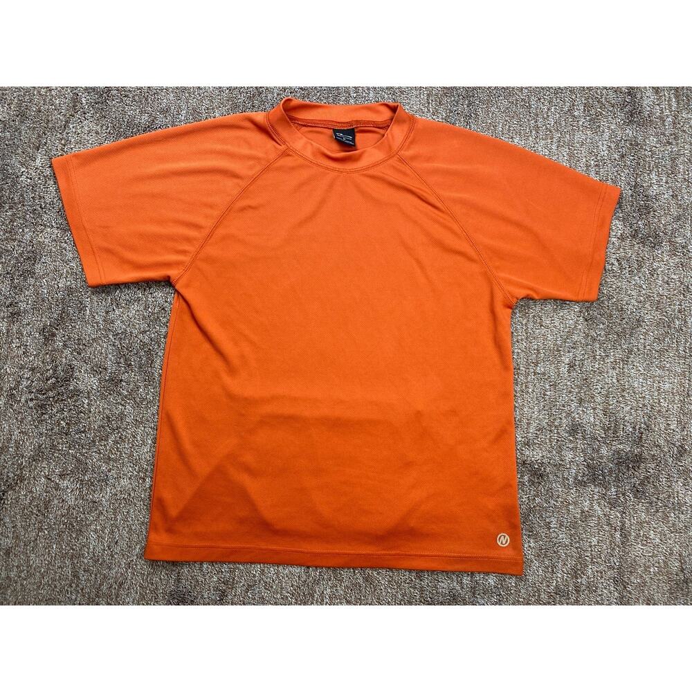 Nashbar Mens M Orange Short Sleeve Cycling Jersey Rear Pocket Bike Shirt Top